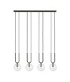 Glam 4 Sort/Transparent pendellampe - Ø14 cm, E14, 230V, uden lyskilde