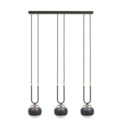 Glam 3 Sort/Stribe pendellampe - Ø14 cm, E14, 230V, uden lyskilde