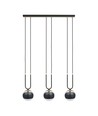 Glam 3 Sort/Stribe pendellampe - Ø14 cm, E14, 230V, uden lyskilde