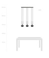 Glam 3 Sort/Stribe pendellampe - Ø14 cm, E14, 230V, uden lyskilde