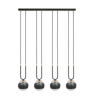 Glam 4 Sort/Stribe pendellampe - Ø14 cm, E14, 230V, uden lyskilde