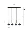 Glam 4 Sort/Stribe pendellampe - Ø14 cm, E14, 230V, uden lyskilde