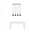 Glam 4 Sort/Stribe pendellampe - Ø14 cm, E14, 230V, uden lyskilde