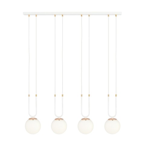 Outlet: Glam 4 Hvid/Opal pendellampe - Ø15 cm, E14, 230V, uden lyskilde