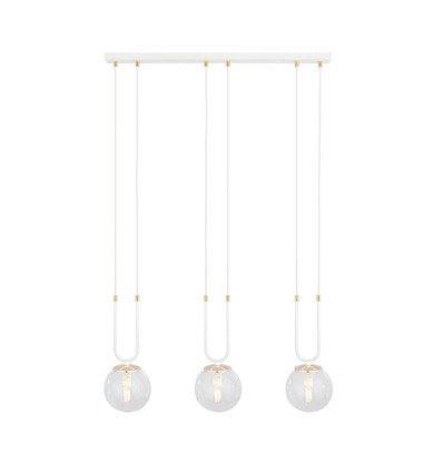 Glam 3 Hvid/Transparent pendellampe - Ø14 cm, E14, 230V, uden lyskilde