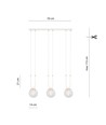 Glam 3 Hvid/Transparent pendellampe - Ø14 cm, E14, 230V, uden lyskilde
