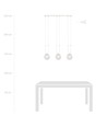 Glam 3 Hvid/Transparent pendellampe - Ø14 cm, E14, 230V, uden lyskilde