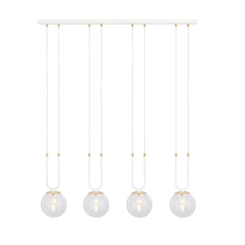 Glam 4 Hvid/Transparent pendellampe - Ø14 cm, E14, 230V, uden lyskilde