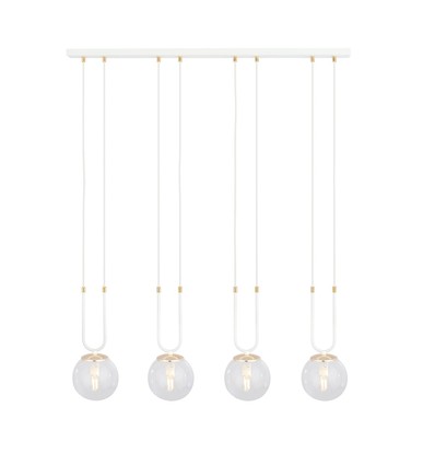 Glam 4 Hvid/Transparent pendellampe - Ø14 cm, E14, 230V, uden lyskilde