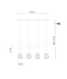 Glam 4 Hvid/Transparent pendellampe - Ø14 cm, E14, 230V, uden lyskilde