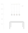 Glam 4 Hvid/Transparent pendellampe - Ø14 cm, E14, 230V, uden lyskilde