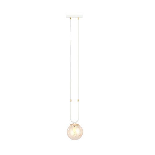 Glam 1 Hvid/Rav pendellampe - Ø14 cm, E14, 230V, uden lyskilde