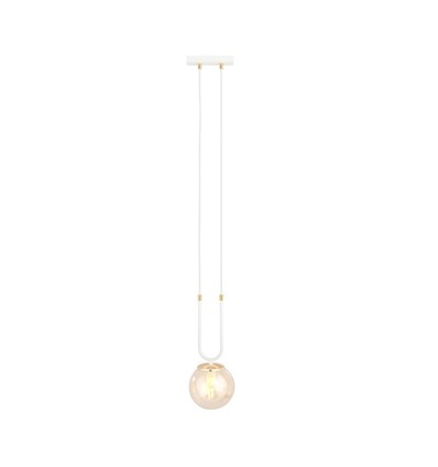 Glam 1 Hvid/Rav pendellampe - Ø14 cm, E14, 230V, uden lyskilde