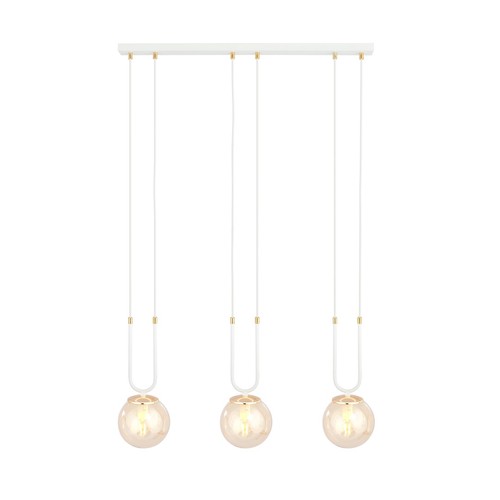 Glam 3 Hvid/Rav pendellampe - Ø14 cm, E14, 230V, uden lyskilde
