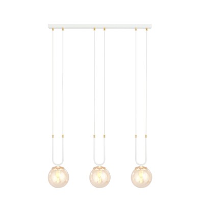Glam 3 Hvid/Rav pendellampe - Ø14 cm, E14, 230V, uden lyskilde