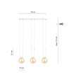 Glam 3 Hvid/Rav pendellampe - Ø14 cm, E14, 230V, uden lyskilde