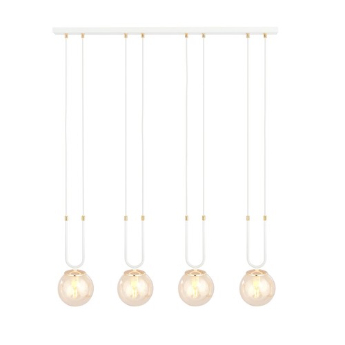 Glam 4 Hvid/Rav pendellampe - Ø14 cm, E14, 230V, uden lyskilde