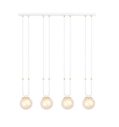 Glam 4 Hvid/Rav pendellampe - Ø14 cm, E14, 230V, uden lyskilde