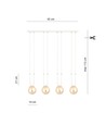 Glam 4 Hvid/Rav pendellampe - Ø14 cm, E14, 230V, uden lyskilde