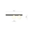Fit 2 Sort/Opal loftslampe - Ø15 cm, E14, 230V, uden lyskilde