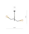 Bolt 2 Sort/Guld loftslampe - E27, 230V, uden lyskilde