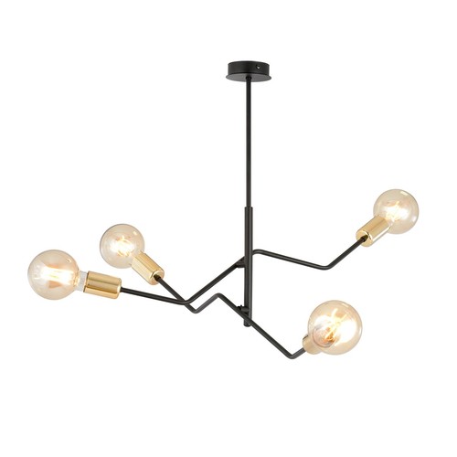 Bolt 4 Sort/Guld loftslampe - E27, 230V, uden lyskilde