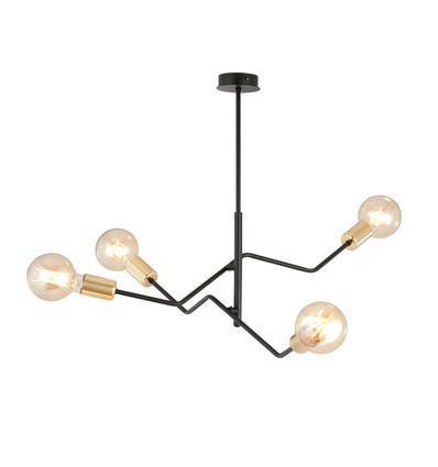 Bolt 4 Sort/Guld loftslampe - E27, 230V, uden lyskilde