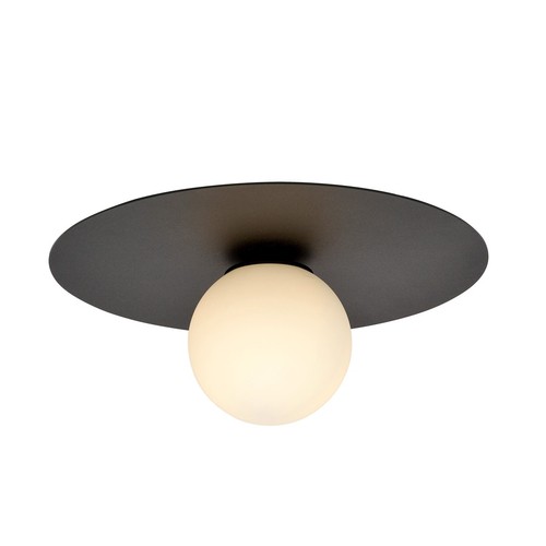 Solar 1 Sort/Opal loftslampe - Ø15 cm, E14, 230V, uden lyskilde