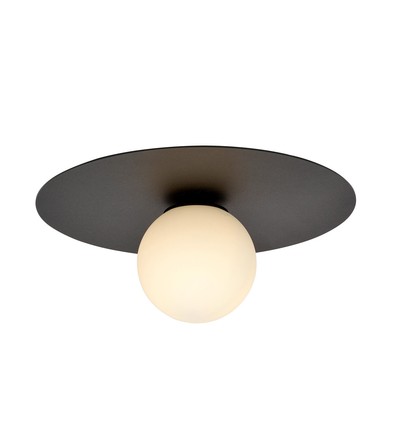 Solar 1 Sort/Opal loftslampe - Ø15 cm, E14, 230V, uden lyskilde
