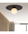 Solar 1 Sort/Opal loftslampe - Ø15 cm, E14, 230V, uden lyskilde