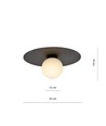 Solar 1 Sort/Opal loftslampe - Ø15 cm, E14, 230V, uden lyskilde