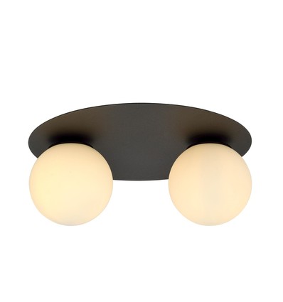 Solar 2 Sort/Opal loftslampe - Ø15 cm, E14, 230V, uden lyskilde