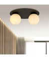 Solar 2 Sort/Opal loftslampe - Ø15 cm, E14, 230V, uden lyskilde