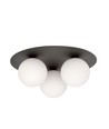 Solar 3 Sort/Opal loftslampe - Ø15 cm, E14, 230V, uden lyskilde
