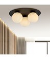Solar 3 Sort/Opal loftslampe - Ø15 cm, E14, 230V, uden lyskilde
