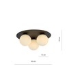 Solar 3 Sort/Opal loftslampe - Ø15 cm, E14, 230V, uden lyskilde