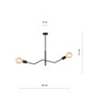 Frix 2 Sort loftslampe - E27, 230V, uden lyskilde