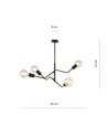 Frix 4 Sort loftslampe - E27, 230V, uden lyskilde
