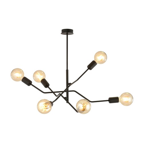 Frix 6 Sort loftslampe - E27, 230V, uden lyskilde