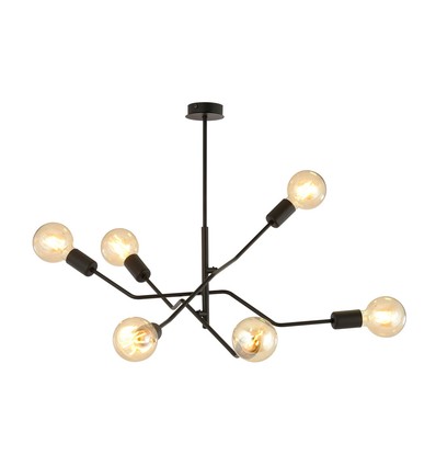 Frix 6 Sort loftslampe - E27, 230V, uden lyskilde