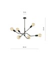 Frix 6 Sort loftslampe - E27, 230V, uden lyskilde