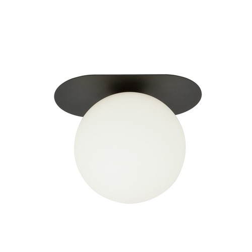 Plaza 1 Sort/Opal loftslampe - Ø15 cm, E14, 230V, uden lyskilde