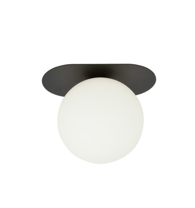Plaza 1 Sort/Opal loftslampe - Ø15 cm, E14, 230V, uden lyskilde