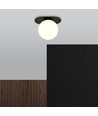 Plaza 1 Sort/Opal loftslampe - Ø15 cm, E14, 230V, uden lyskilde