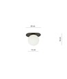 Plaza 1 Sort/Opal loftslampe - Ø15 cm, E14, 230V, uden lyskilde