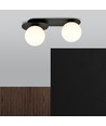 Plaza 2 Sort/Opal loftslampe - Ø15 cm, E14, 230V, uden lyskilde