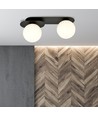 Plaza 2 Sort/Opal loftslampe - Ø15 cm, E14, 230V, uden lyskilde