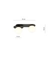 Plaza 2 Sort/Opal loftslampe - Ø15 cm, E14, 230V, uden lyskilde