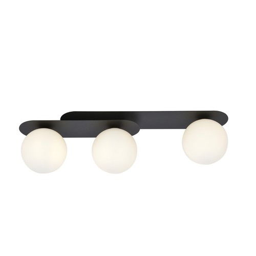 Plaza 3 Sort/Opal loftslampe - Ø15 cm, E14, 230V, uden lyskilde