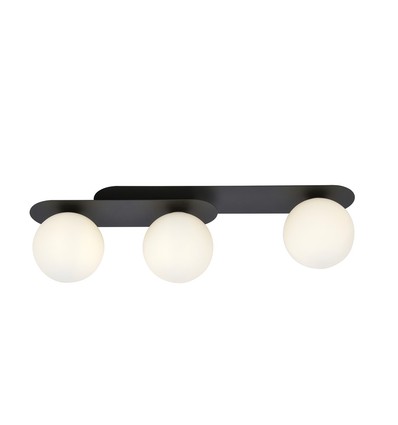 Plaza 3 Sort/Opal loftslampe - Ø15 cm, E14, 230V, uden lyskilde